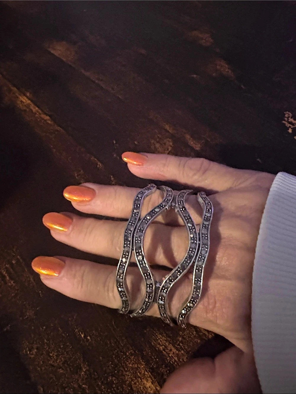 Silver-Tone Rhinestone Bracelet
